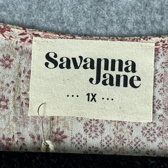 Savanna Jane Embroidered Top Womens 1X Floral Babydoll Boho Peasant Flowy NEW - Picture 5 of 12